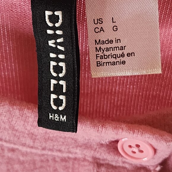 Divided by H&M Pink Crop Sweater | Size Large | Barbiecore Cozy Cute - Picture 4 of 12